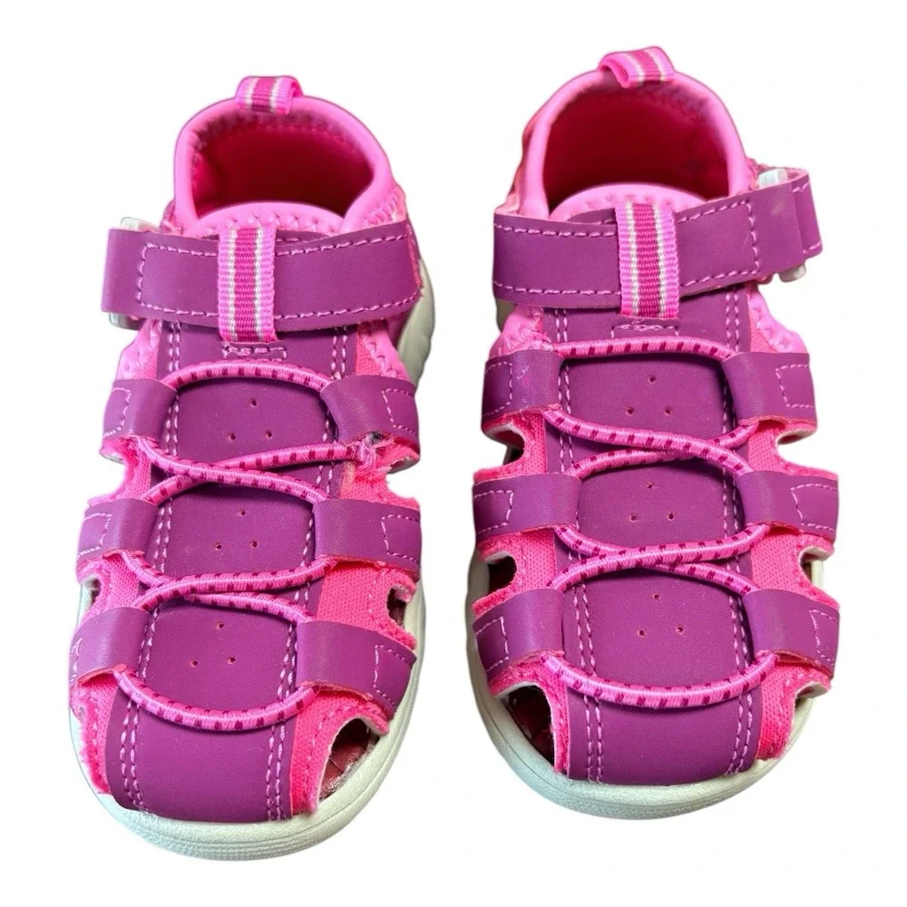 Eddie Bauer Girls Pink Purple Closed Toe Sport Sandals Size 7 Toddler Water